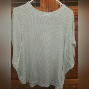 Women's Andree Mint Green Raised Rib Tunic Top Large NWT